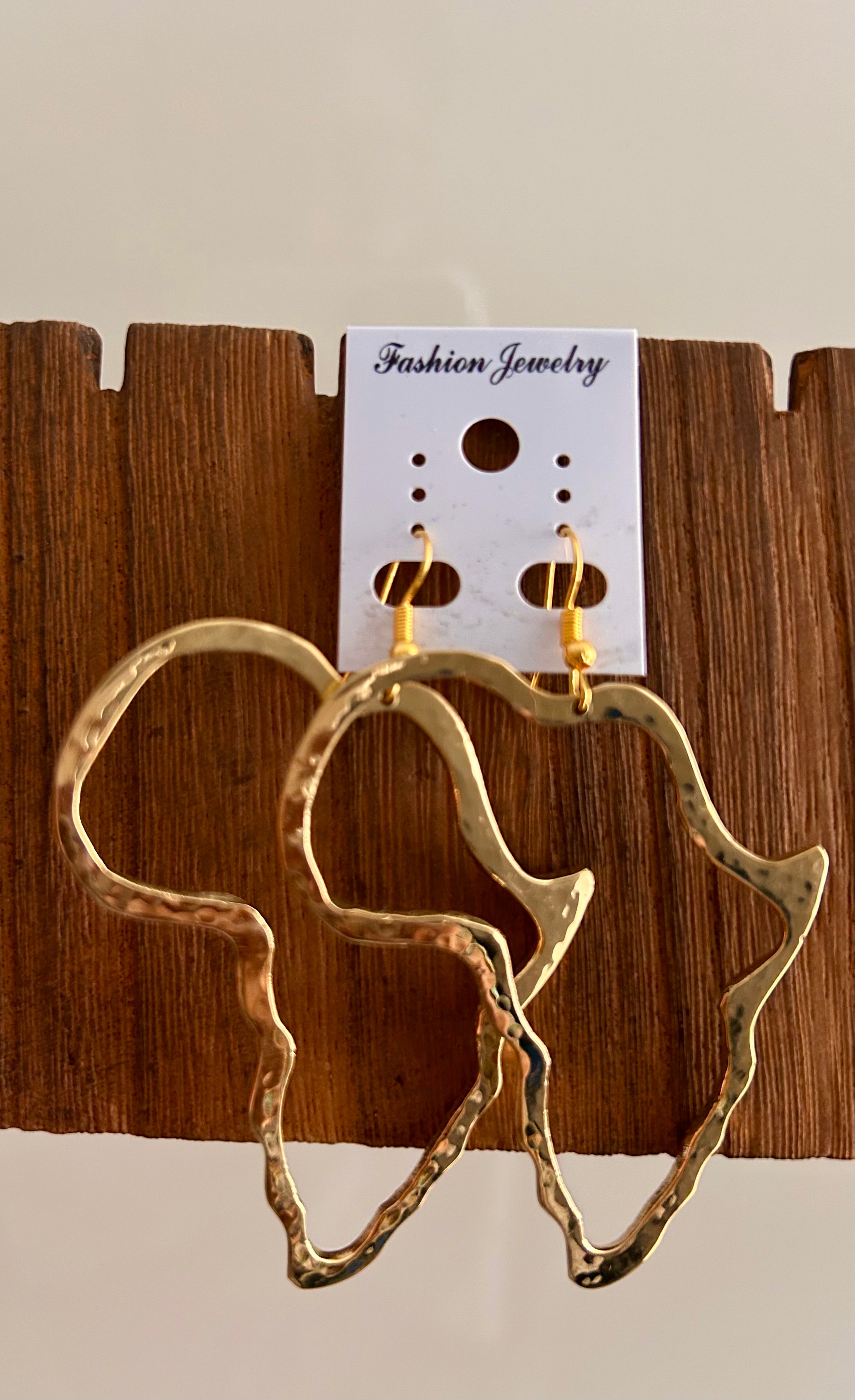 Brass Africa continent Earrings