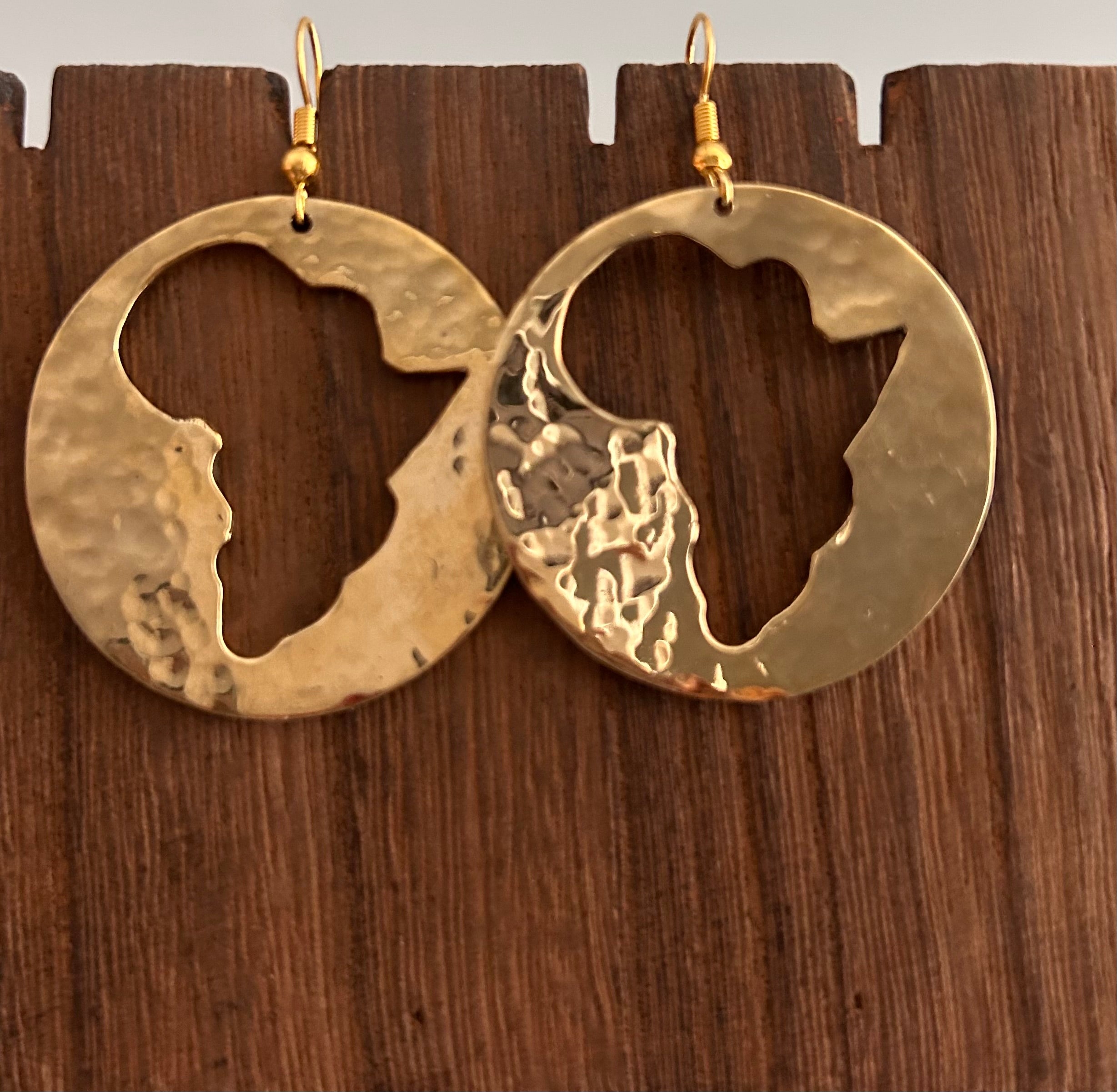 Brass Africa Circular Earrings