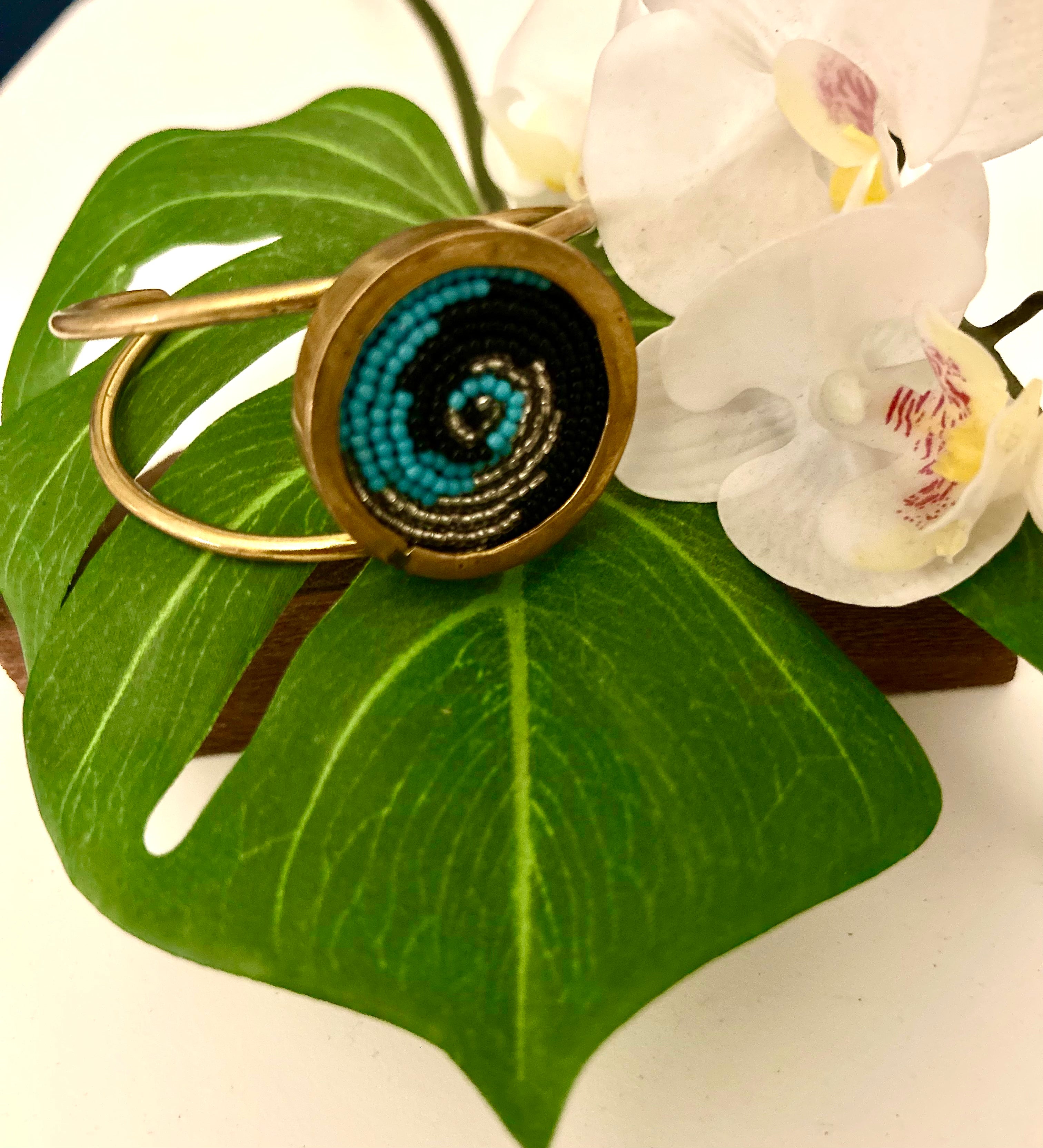 Brass Beaded Bangle