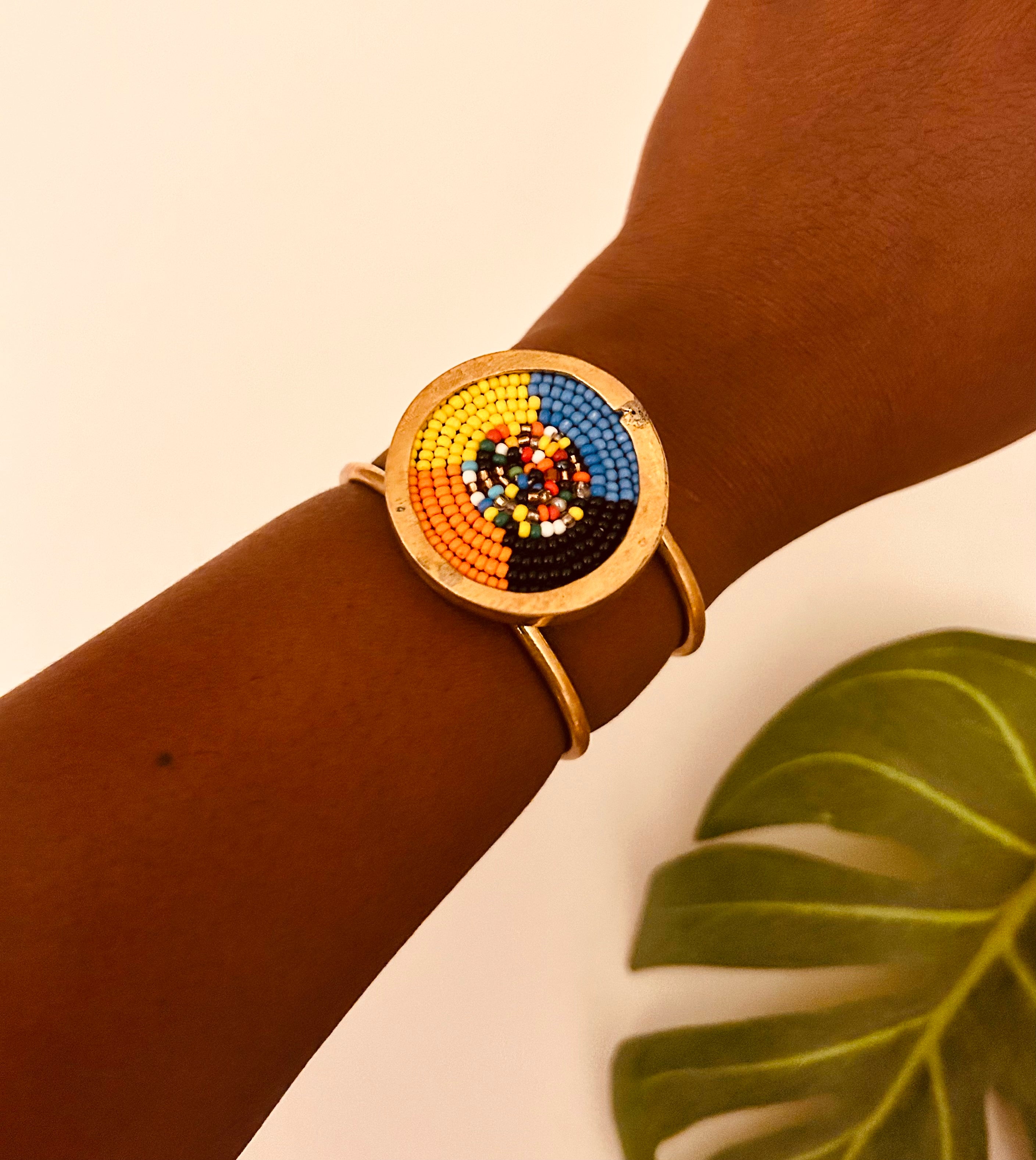 Brass Beaded Bangle